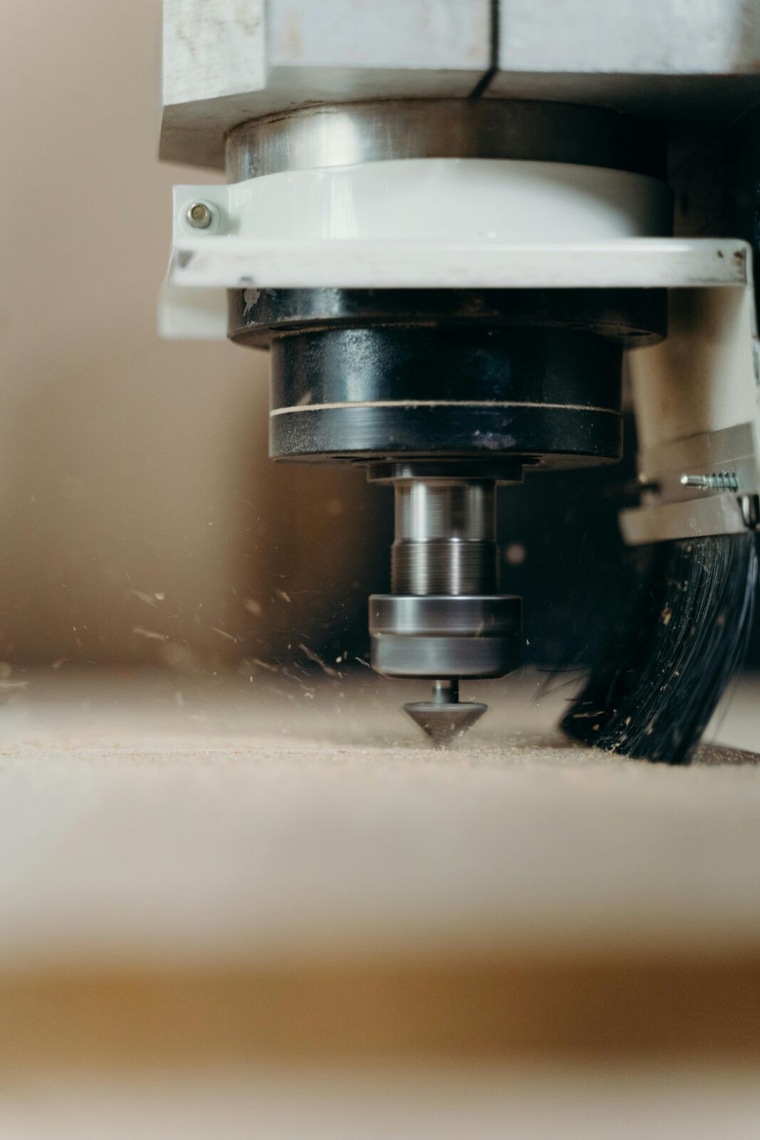 CNC milling spindle in operation